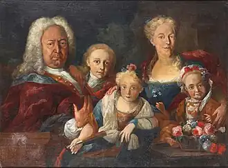 La famille de Charles VI, vers 1728, par Jacob Carl Stauder.