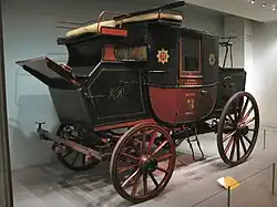 Mail coach des années 1820 utilisé entre Londres et York, Science Museum, London.