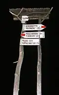 La signalisation du sentier au sommet du Słonecznik (1&nbsp;420&nbsp;m)