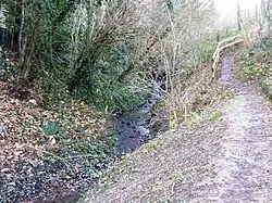 Le ru des Godets dans le parc Heller en amont du confluent.