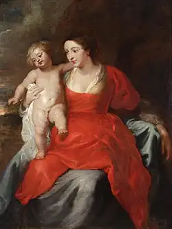 Warsztat Petera Paula Rubensa - przypisywany, "Madonna z Dzieciątkiem", po 1632