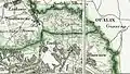 Hniszów sur une carte topographique du Royaumede Pologne de 1839.