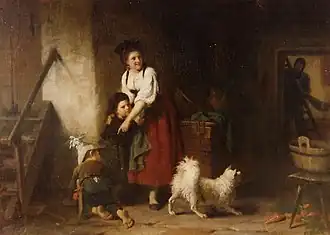 L'Hôte non prié, huile sur toile, 51&nbsp;×&nbsp;73&nbsp;cm.