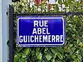 Plaque de la rue Abel-Guichemerre à Dax.