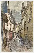La rue en 1905 (dessin de Frédéric Houbron).