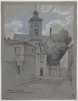 Rue Chanzy et rue Saint-Bernard, 1927 (dessin de Gustave Ferdinand Boberg).