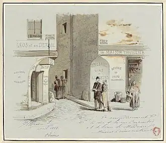 Début de  la rue Carpentier (1882), Paris, BnF.