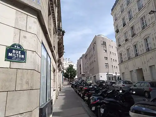 Le haut de la rue Milton.