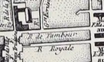 Rue royale en 1775 sur le plan Moithey.