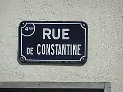 Panneau de la rue Constantine