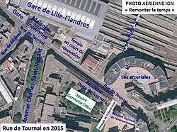 Vue aérienne de la rue de Tournai en 2015