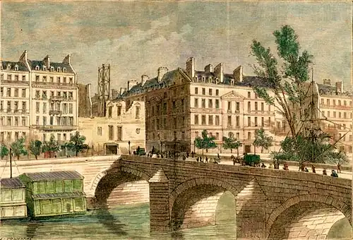 Émile Deschamps, Démolition de l'hôtel de Nesles en vue de l'élargissement de la rue du Bac.