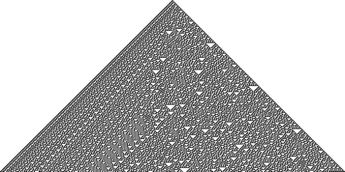 256 premières étapes de l'automate, avec la même configuration initiale.