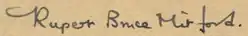 signature de Rupert Bruce-Mitford