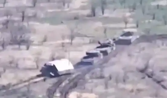 Char tortue à Krasnohorivka le 9 avril 2024