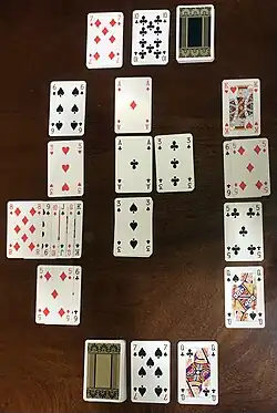 Description de l'image Russian Bank, Crapette, Tunj card game.jpg.