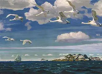 Dans l'azur bleu 1918 Huile sur toile. 109×152&nbsp;cmGalerie Tretiakov