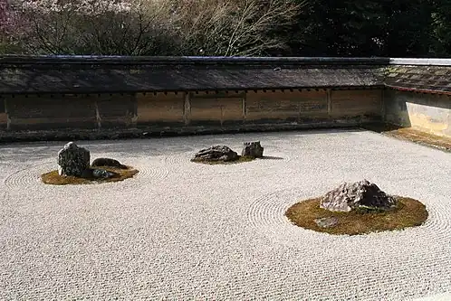 Jardin de pierre au Ryoan-ji. Début du XVIe&nbsp;siècle.