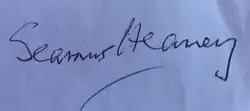 signature de Seamus Heaney