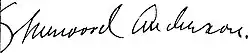 Signature de Sherwood Anderson