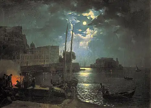Nuit de pleine lune à Naples 1828