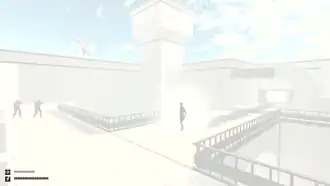 SCP-106 se faisant tirer dessus par la Tourelle HID.