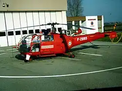 Une Alouette III, sur la base aérienne de Strasbourg-Entzheim.