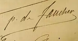 signature de Paul de Faucher