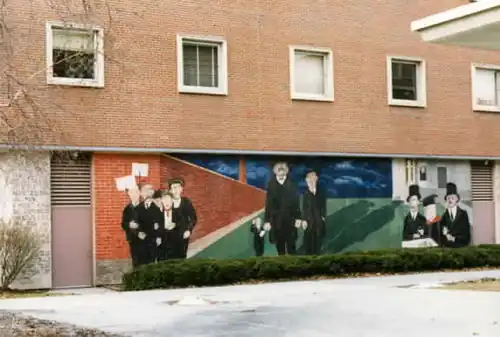 Mosaïque de Ben Shahn sur l'Affaire Sacco et Vanzetti à l'université de Syracuse.