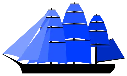 Plan de voile d'un trois-mâts carré