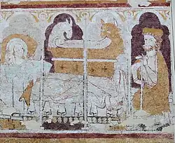 Fresque du bras sud du transept (détail de la Nativité).