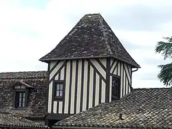 Détail des colombages du château.