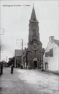 L'église paroissiale de Saint-Congard vers 1920.