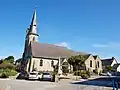 L'église paroissiale : vue extérieure d'ensemble côté sud-ouest.
