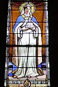 Vitrail représentant sainte Mathilde sous les traits de la princesse Mathilde.