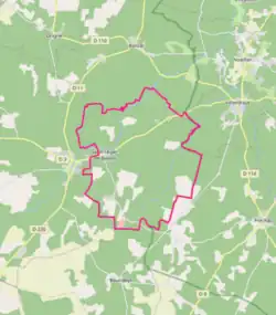 Carte avec les communes environnantes.