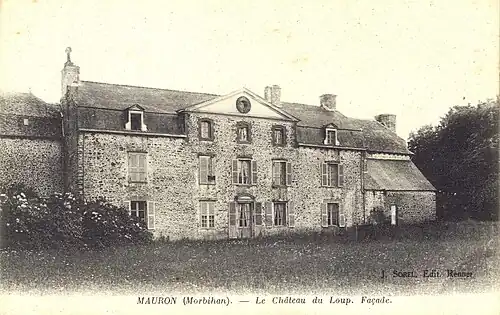 La façade du château du Loû au début du XXe&nbsp;siècle (carte postale).