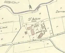 Plan de la ferme Saint-Antoine en 1878.