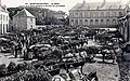 Le marché des artichauts sur la place de Saint-Pol-de-Léon vers 1930 (carte postale Villard).