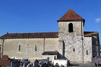 Façade sud de l'église de Saint-Romain-de-Vignague (fév.&nbsp;2012).