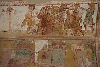 A 28 - ArbreA 29 - Construction de la Tour de Babel (Gen.11, 4-7)----B 47 - Joseph en prison (Gen.39, 20-21)B 46 - Joseph calomnié par la femme de Potiphar (Gen.39, 14-19)B 45 - Joseph et la femme de Potiphar (Gen.39, 7-12).