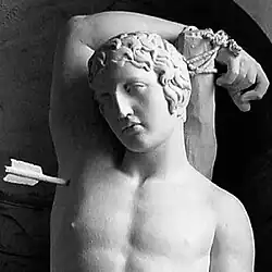 Saint Sébastien, détail,,église de Fresnay-en-Retz.