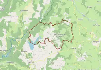 Carte avec les communes environnantes.