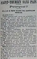 Extrait du journal La Dépêche de Brest du 15 février 1918 (texte signé "Les affamés de Saint-Thurien" (partie 1).