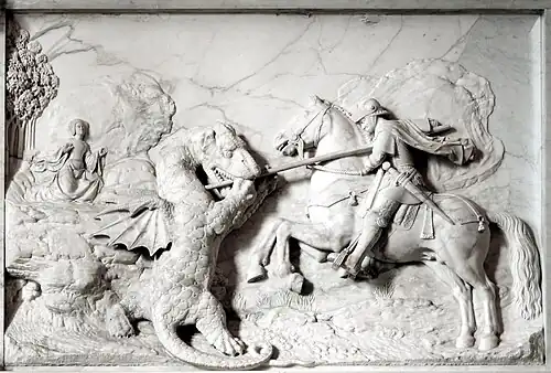 Relief de Saint-Georges provenant de la chapelle Haute du château de Gaillon (1508-1509, musée du Louvre).