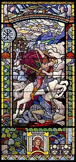 Maquette Saint-Georges combattant le dragon d'après Eugène Grasset - 1889