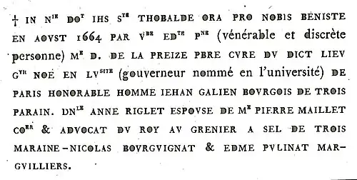 Dédicace de la cloche,