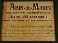 Sainte-Marine : « Abri du marin », affiche