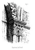 Chapiteau de la façade de l'abbatiale (Digot et Chatelain, 1857).