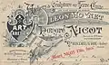 En-tête d'une facture établie par Henri Nicot en 1911